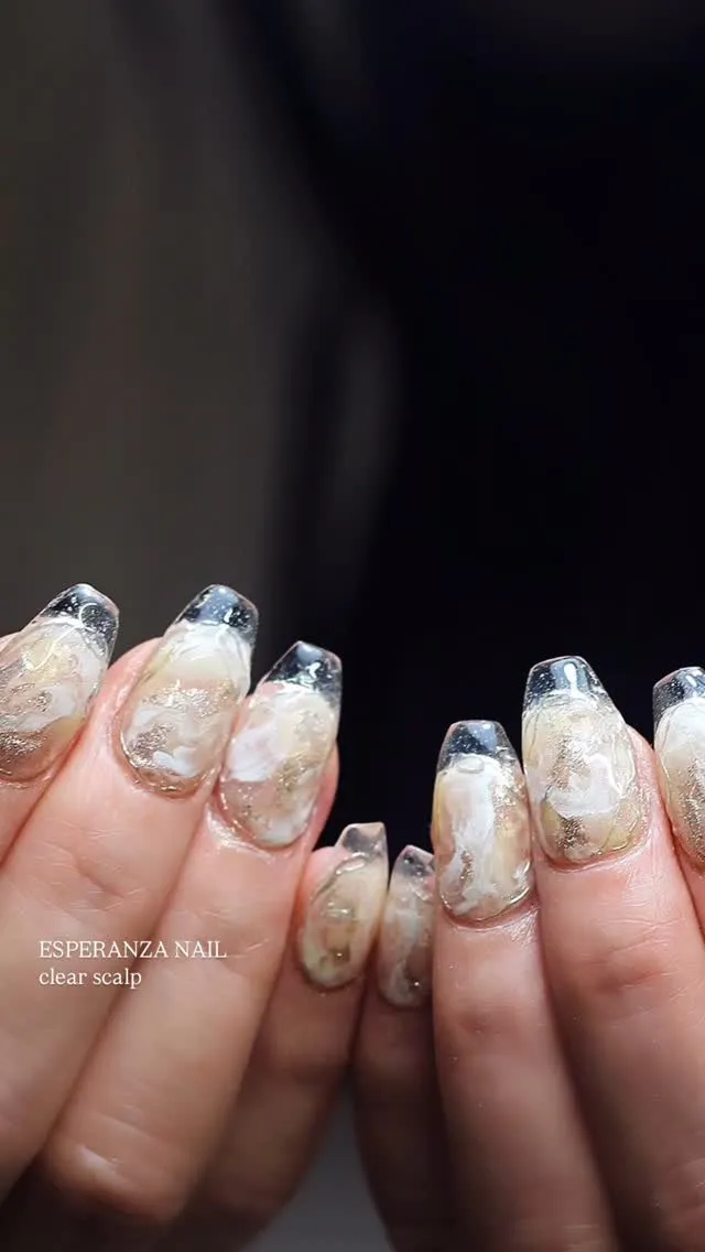 クリアスカルプネイル/足立区扇大橋エスペランサネイル/大人ニ...