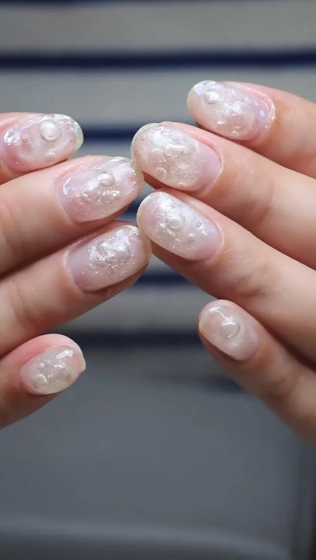 バブルネイル🫧が可愛すぎた😊足立区エスペランサネイルでリクエ...